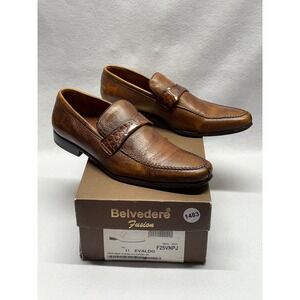 Belvedere Fusion Evaldo 11M Almond Deer Alligator Leg Leather Loafers F25VNPJ Belvedere Chapo in Navy Caiman Alligator Oxfords - DapperFam.com main image 4